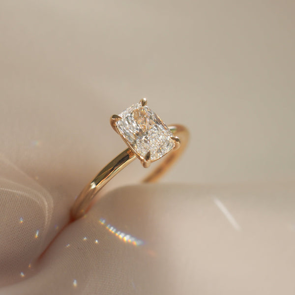Solitaire-Elongated Cushion Lab Grown Diamond Engagement Ring - Solitaire-Oval Lab Grown Diamond Engagement Ring