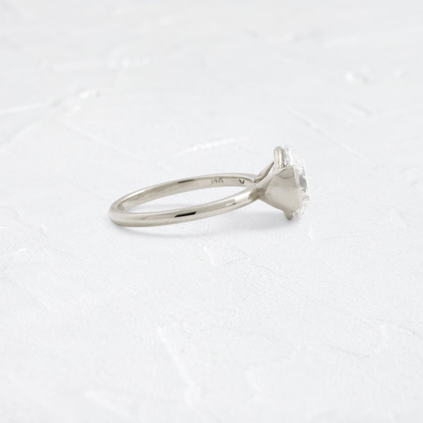 Solitaire Half Bezel-Round Lab Grown Diamond Engagement Ring - Solitaire-Oval Lab Grown Diamond Engagement Ring