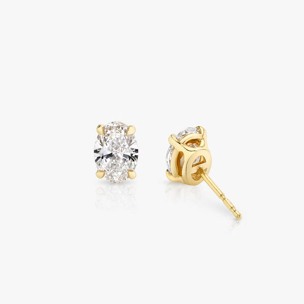Solitaire- 0.50 CT Oval Moissanite Stud Earrings - Solitaire- 0.50 CT Oval Moissanite Stud Earrings