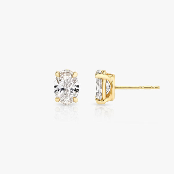 Solitaire- 0.50 CT Oval Moissanite Stud Earrings - Solitaire- 0.50 CT Oval Moissanite Stud Earrings