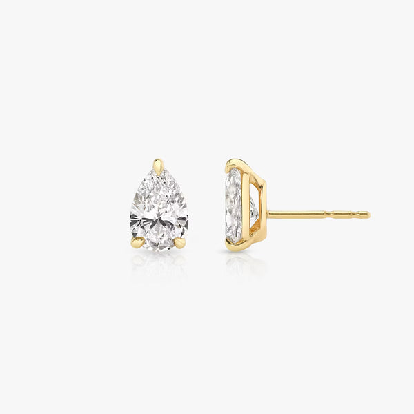 Solitaire- 0.50 CT Pear Moissanite Stud Earrings - Solitaire- 0.50 CT Pear Moissanite Stud Earrings