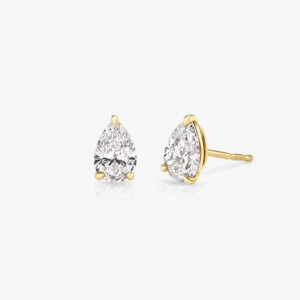 Solitaire- 0.50 CT Pear Moissanite Stud Earrings - Solitaire- 0.50 CT Pear Moissanite Stud Earrings