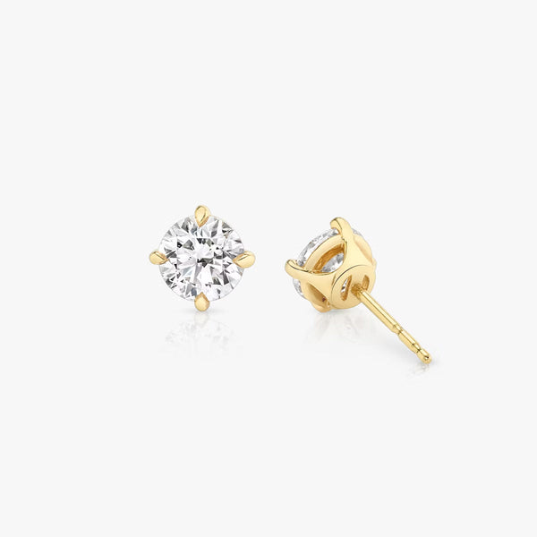 Solitaire Compass Prong- 0.5 CT Round Moissanite Stud Earrings - Solitaire Compass Prong- 0.5 CT Round Moissanite Stud Earrings