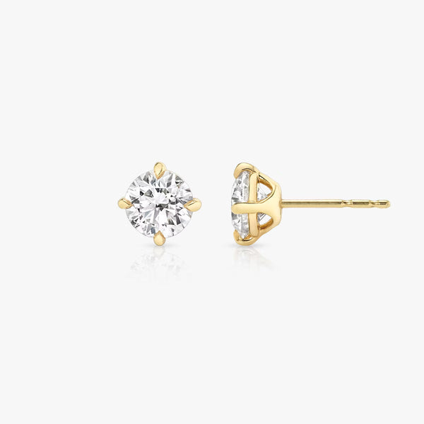 Solitaire Compass Prong- 0.5 CT Round Moissanite Stud Earrings - Solitaire Compass Prong- 0.5 CT Round Moissanite Stud Earrings