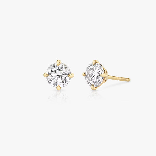 Solitaire Compass Prong- 0.5 CT Round Moissanite Stud Earrings - Solitaire Compass Prong- 0.5 CT Round Moissanite Stud Earrings
