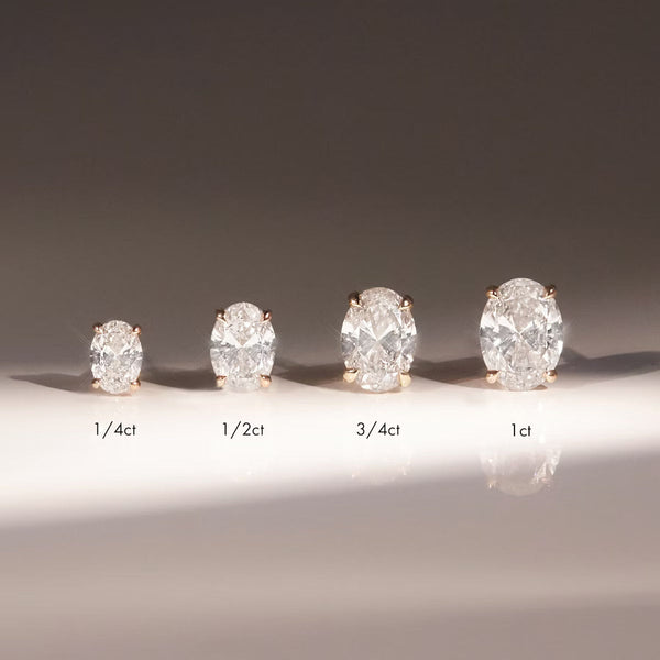 Solitaire- 0.50 CT Oval Moissanite Stud Earrings - Solitaire- 0.50 CT Oval Moissanite Stud Earrings