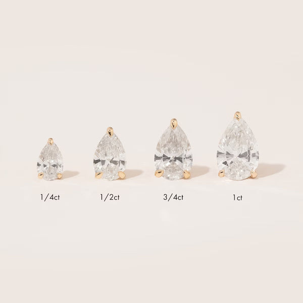 Solitaire- 0.50 CT Pear Moissanite Stud Earrings - Solitaire- 0.50 CT Pear Moissanite Stud Earrings
