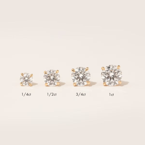 Solitaire Compass Prong- 0.5 CT Round Moissanite Stud Earrings - Solitaire Compass Prong- 0.5 CT Round Moissanite Stud Earrings