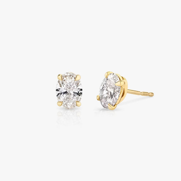 Solitaire- 0.50 CT Oval Moissanite Stud Earrings - Solitaire- 0.50 CT Oval Moissanite Stud Earrings