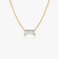 East West Solitaire- 0.25 CT Baguette Moissanite Necklace