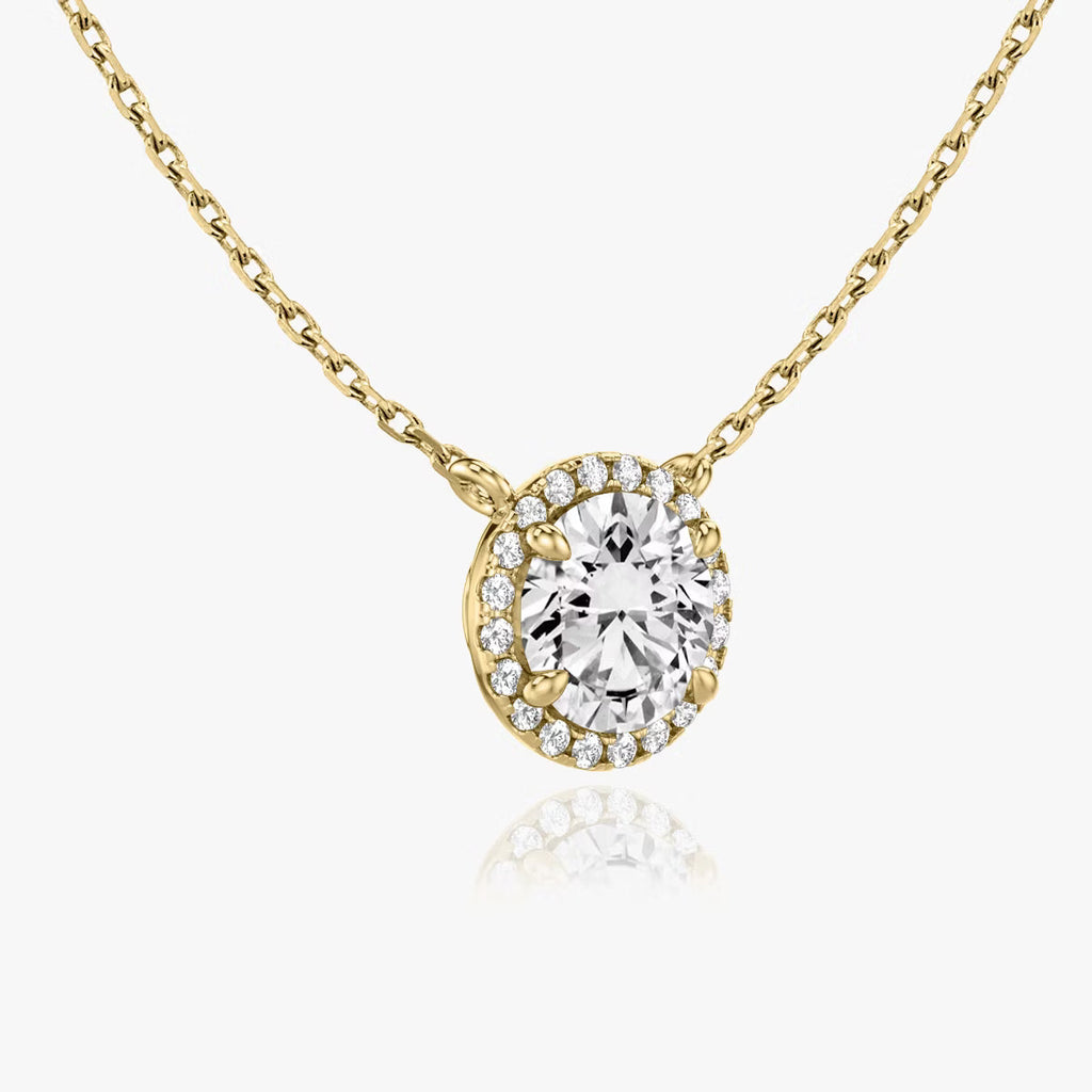 Halo- 0.22 CT Round Moissanite Necklace