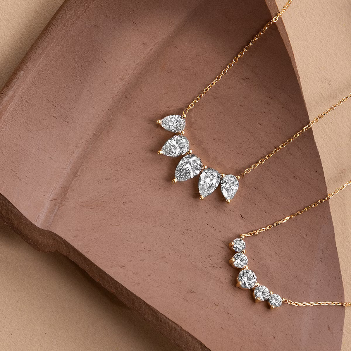 Five Stone-1.2 CT Round Moissanite Necklace