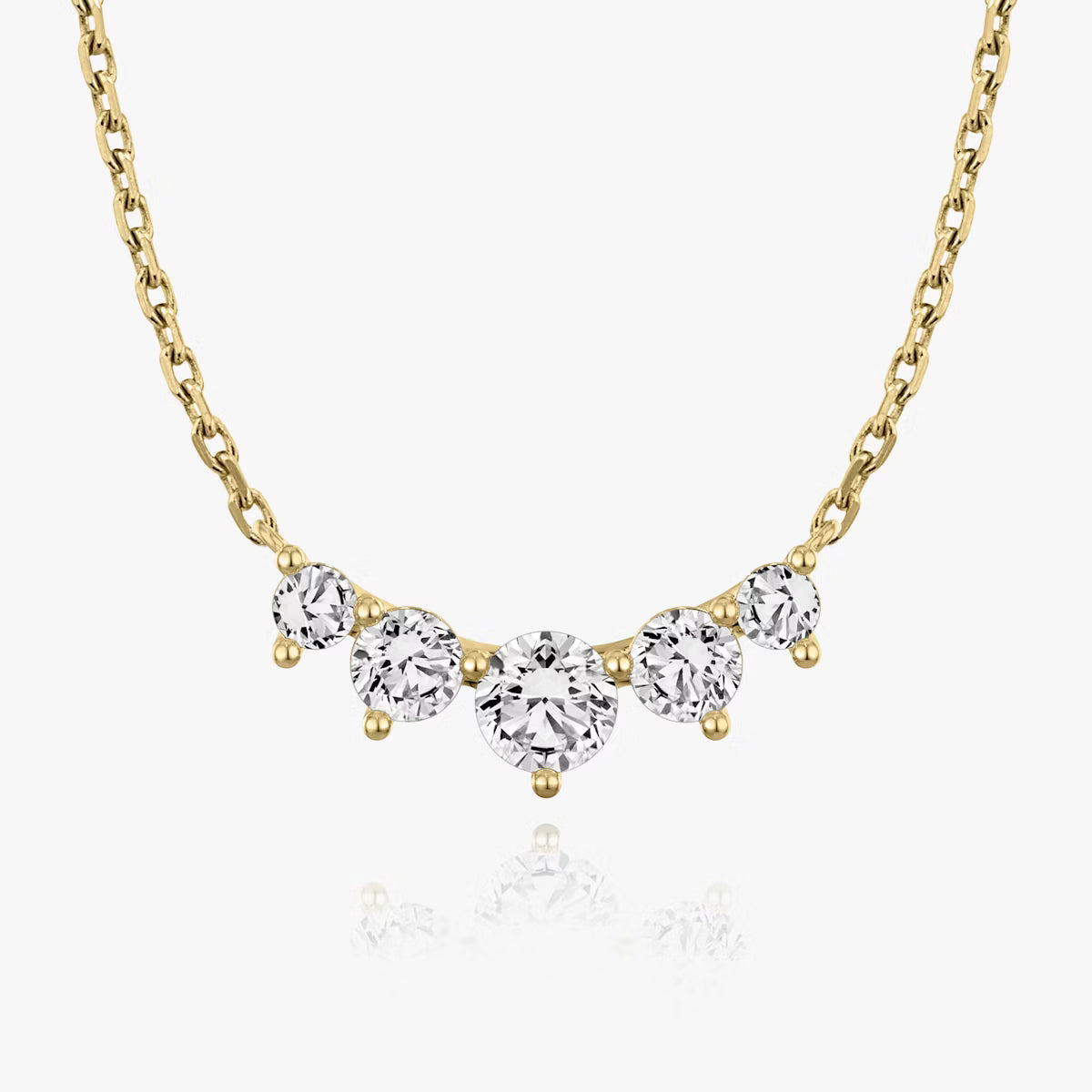 Five Stone-1.2 CT Round Moissanite Necklace