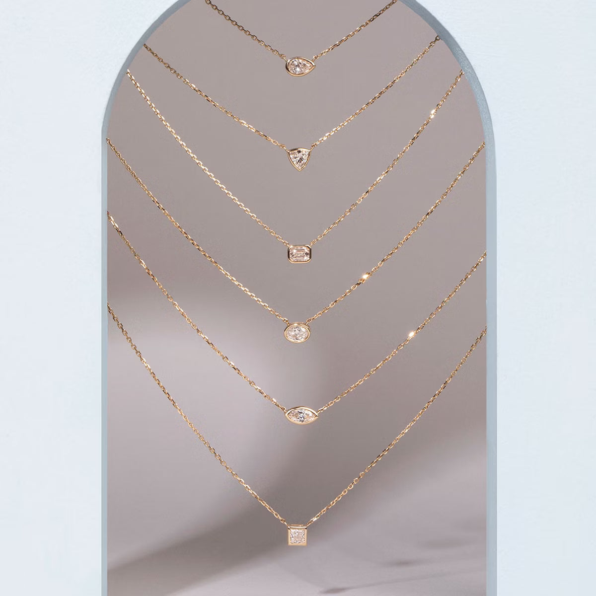 Solitaire Bezel- 0.25 CT Trillion Moissanite Necklace