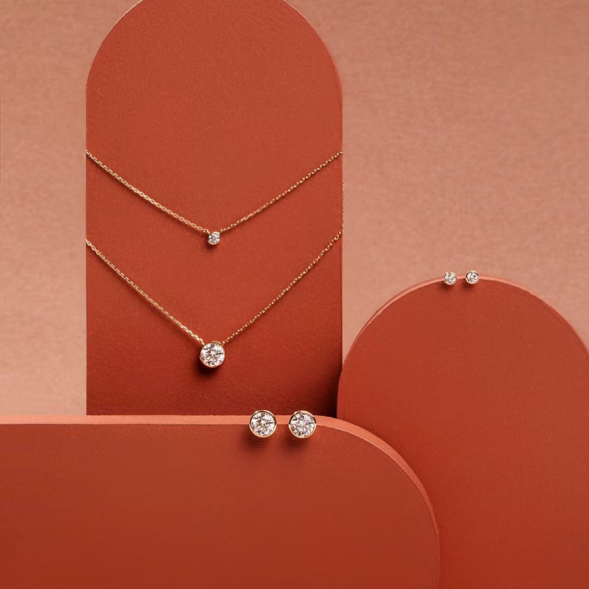 Solitaire Bezel- 0.10 CT Round Moissanite Necklace