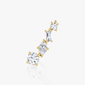 Cluster- 0.35 CT Round, Baguette & Marquise Moissanite Earrings