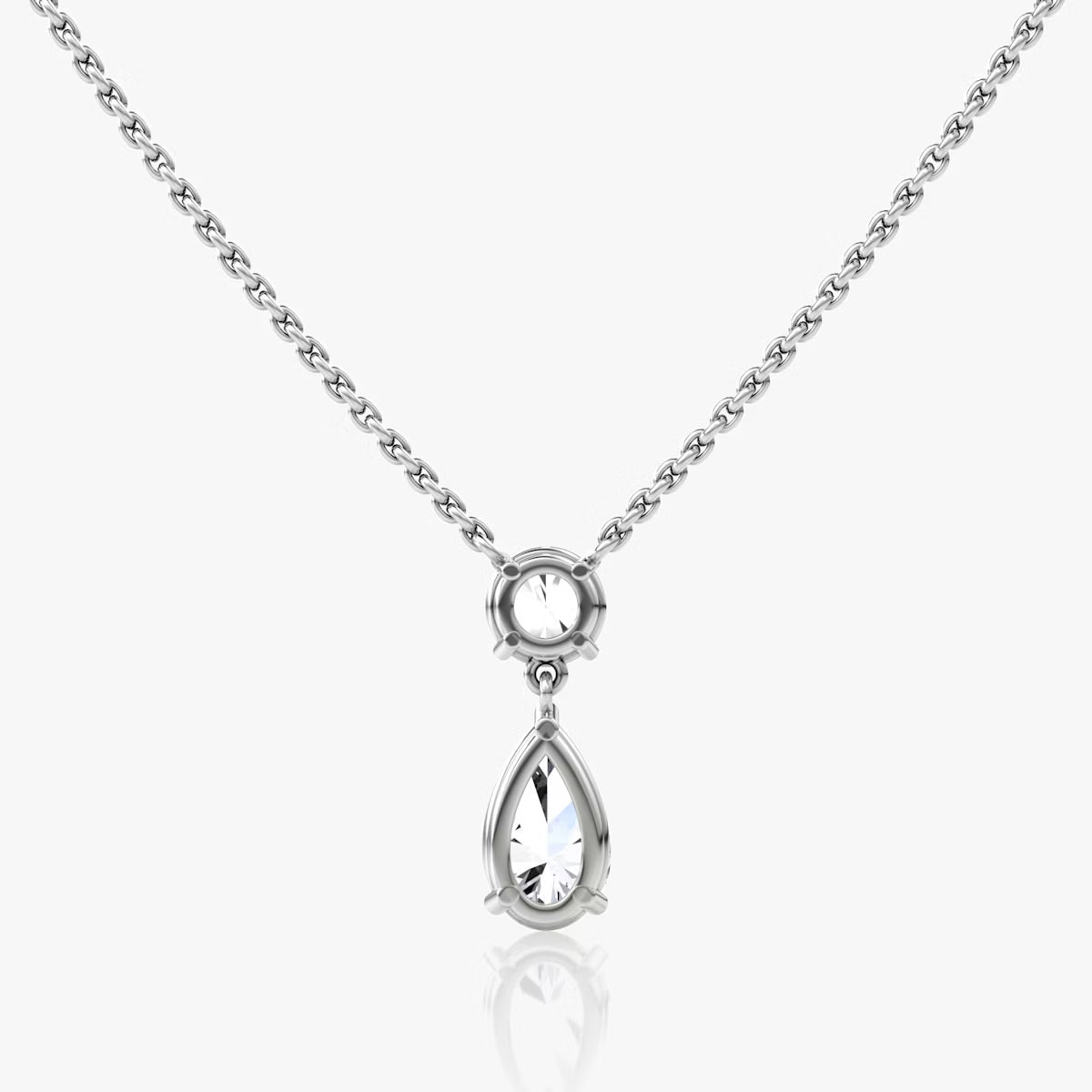 Two Stone- 1.0 CT Pear Moissanite Necklace