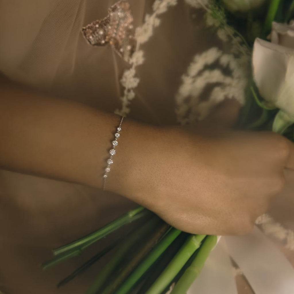 Linked Tennis- 0.85 CT Round Moissanite Bracelet