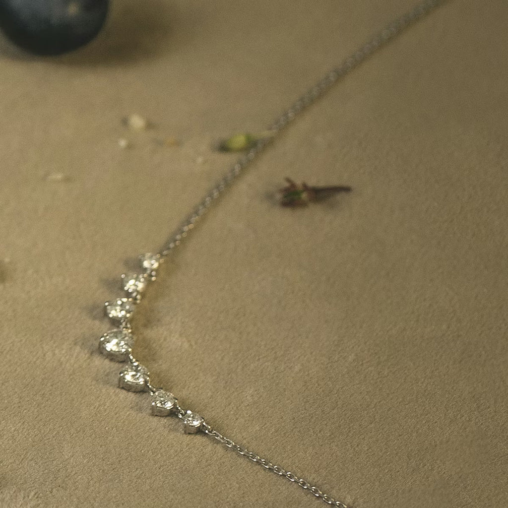 Linking Tennis- 0.48 CT Round Moissanite Necklace