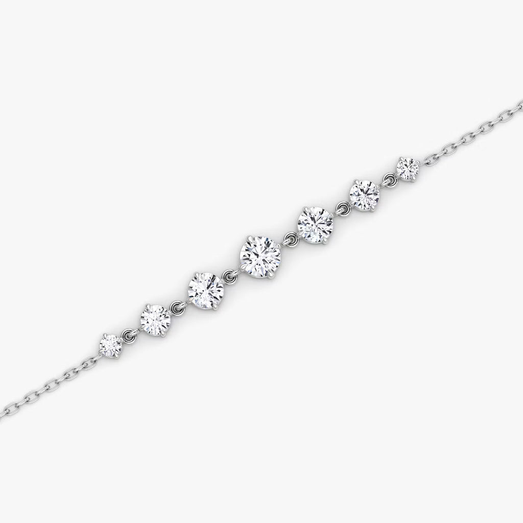 Linked Tennis- 0.85 CT Round Moissanite Bracelet