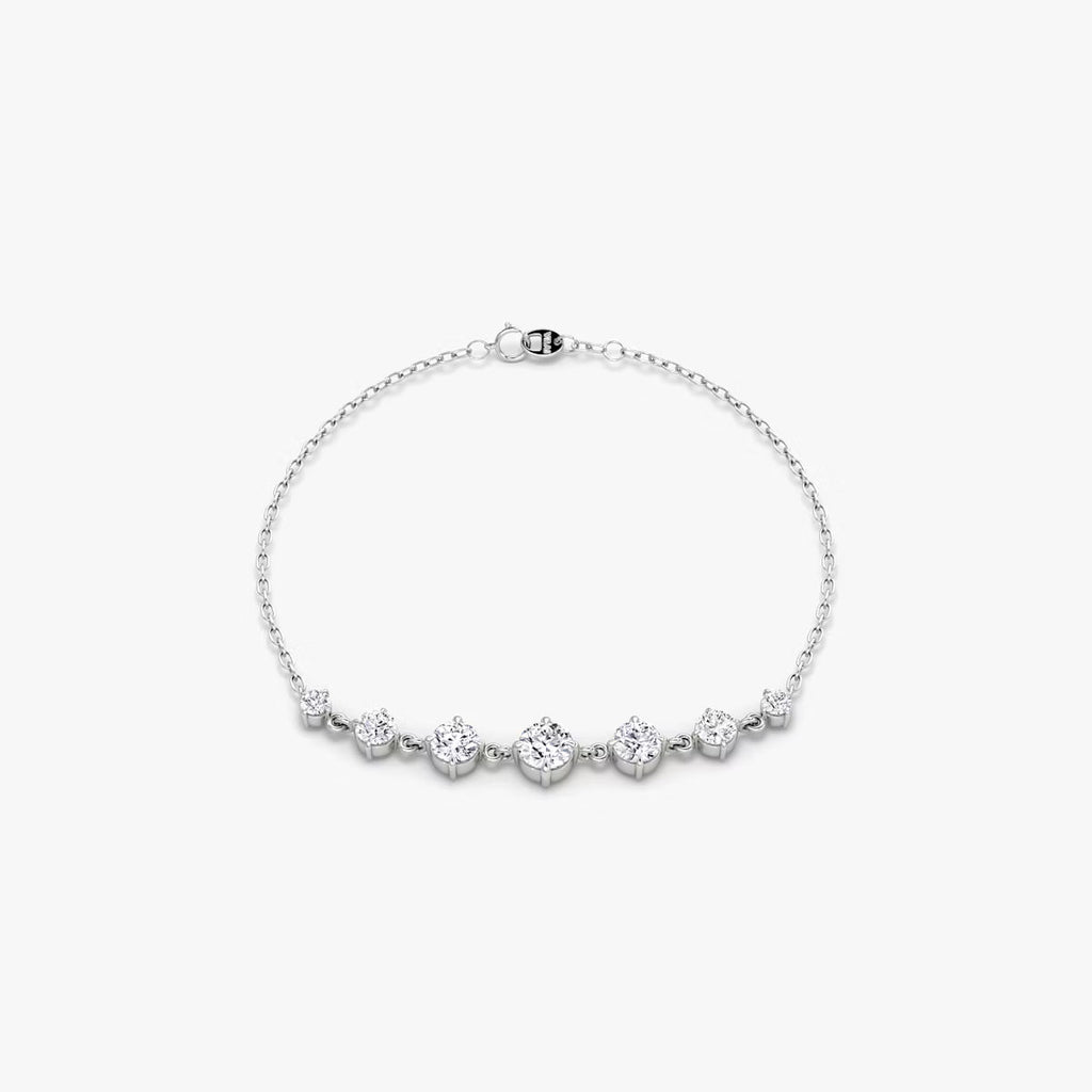 Linked Tennis- 0.85 CT Round Moissanite Bracelet