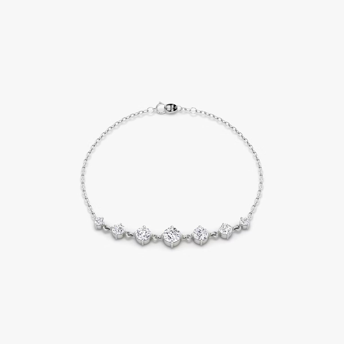 Linked Tennis- 0.85 CT Round Moissanite Bracelet