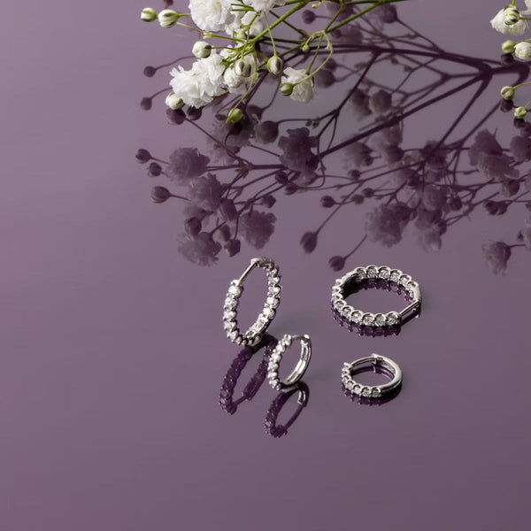 Eternity- 0.75 CT Round Moissanite Hoop Earrings - Eternity- 0.75 CT Round Moissanite Hoop Earrings
