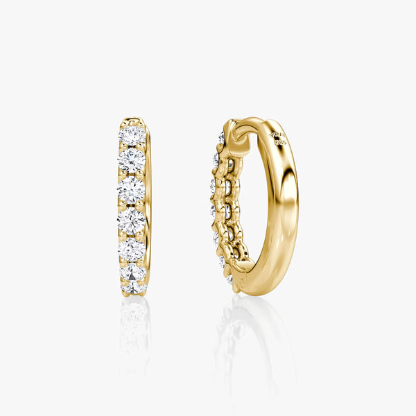 Half Eternity- 0.14 CT Round Moissanite Hoop Earrings - Half Eternity- 0.14 CT Round Moissanite Hoop Earrings