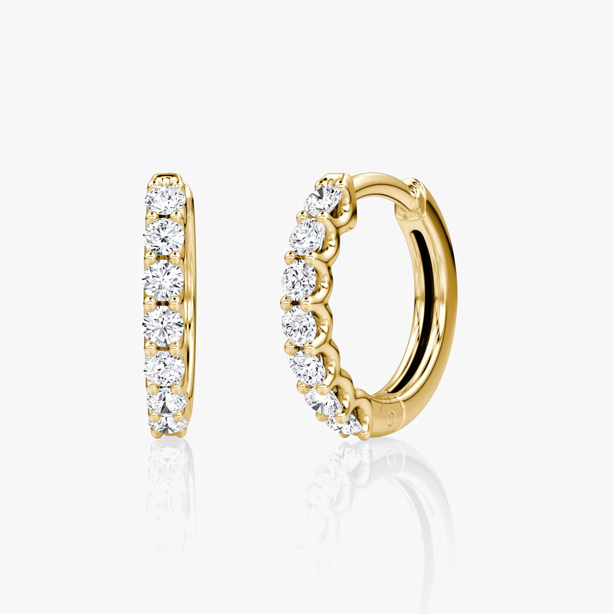 Half Eternity- 0.14 CT Round Moissanite Hoop Earrings
