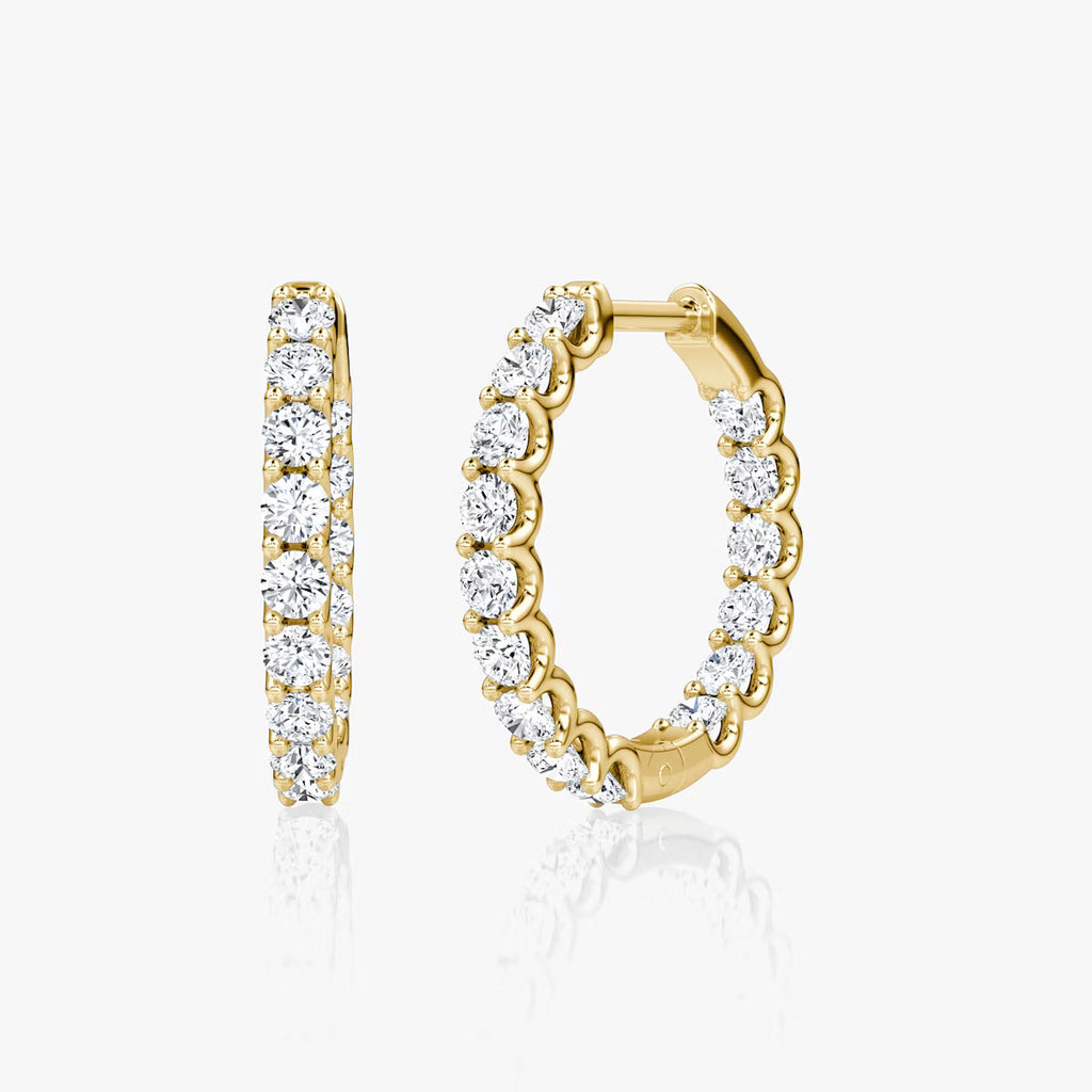 Eternity- 0.75 CT Round Moissanite Hoop Earrings