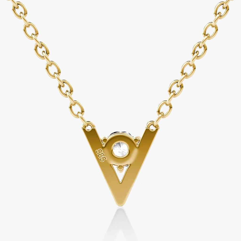 Solitaire- 0.10 CT Round Moissanite Necklace