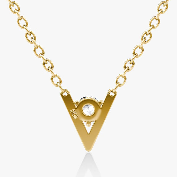 Solitaire- 0.10 CT Round Moissanite Necklace - Solitaire- 0.10 CT Round Moissanite Necklace