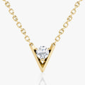 Solitaire- 0.10 CT Round Moissanite Necklace