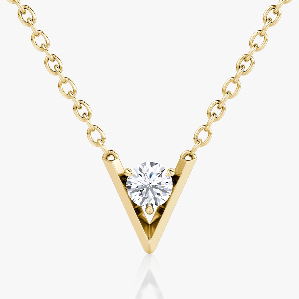 Solitaire- 0.10 CT Round Moissanite Necklace