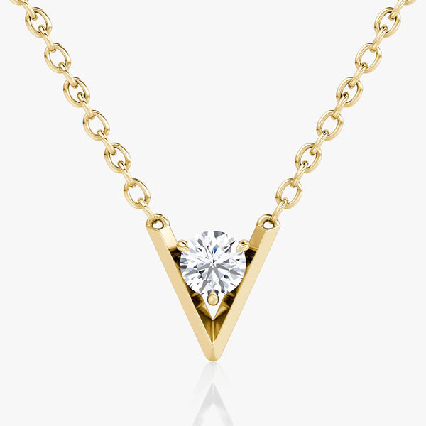 Solitaire- 0.10 CT Round Moissanite Necklace - Solitaire- 0.10 CT Round Moissanite Necklace