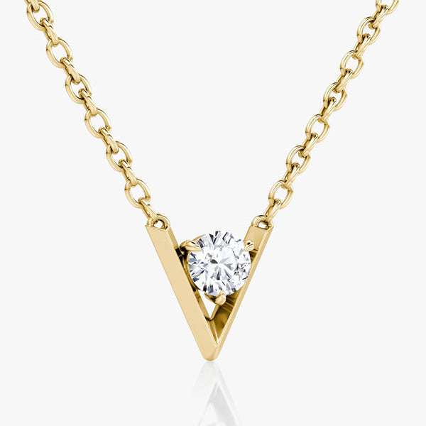 Solitaire- 0.10 CT Round Moissanite Necklace - Solitaire- 0.10 CT Round Moissanite Necklace