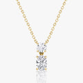 Two Stone- 0.10 CT Oval & Round Moissanite Necklace
