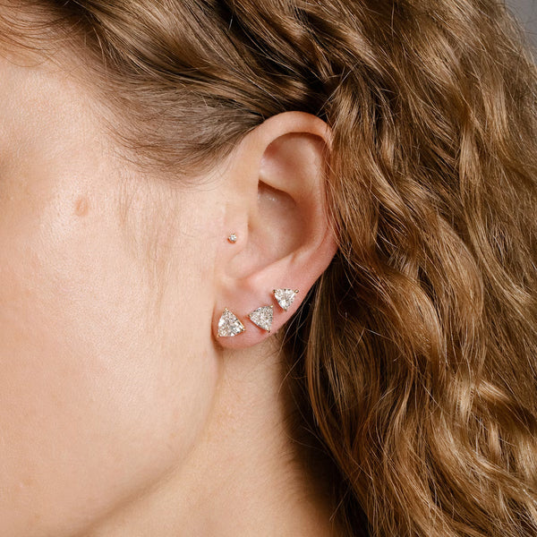 Solitaire- 0.50 CT Trillion Moissanite Stud Earrings - Solitaire- 0.50 CT Trillion Moissanite Stud Earrings