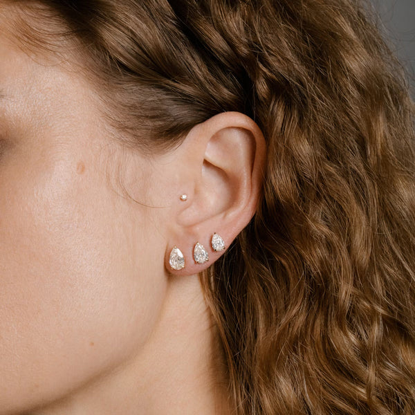 Solitaire- 0.50 CT Pear Moissanite Stud Earrings - Solitaire- 0.50 CT Pear Moissanite Stud Earrings