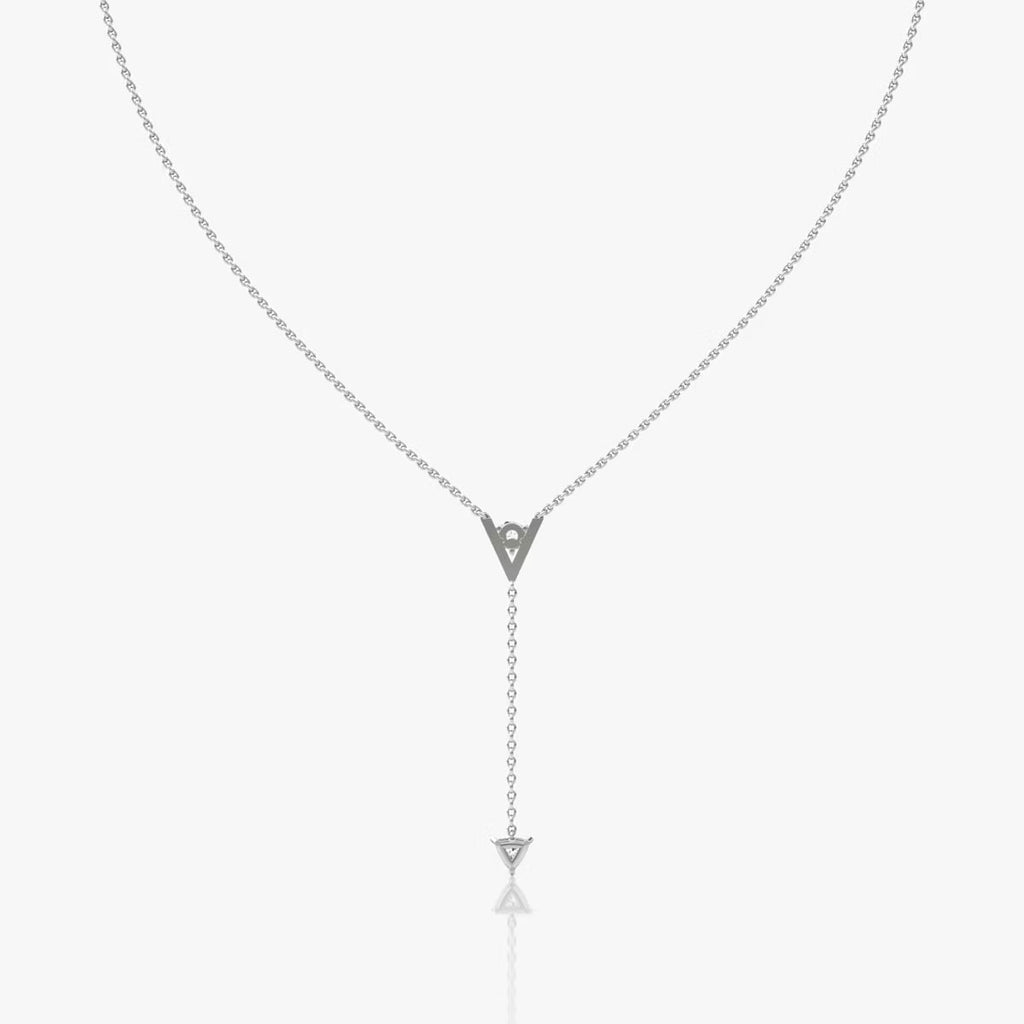 Hanging- 0.50 CT Round Moissanite Necklace