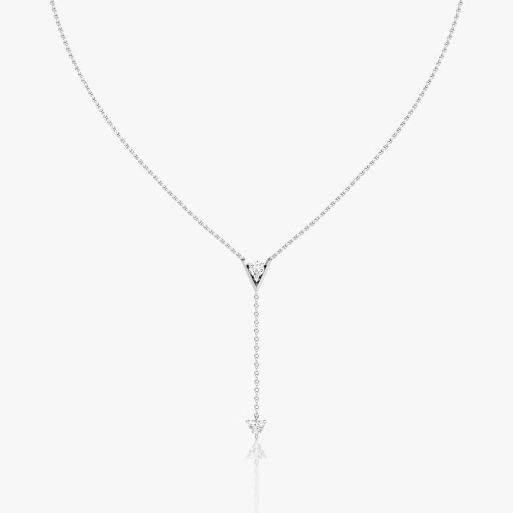 Hanging- 0.50 CT Round Moissanite Necklace