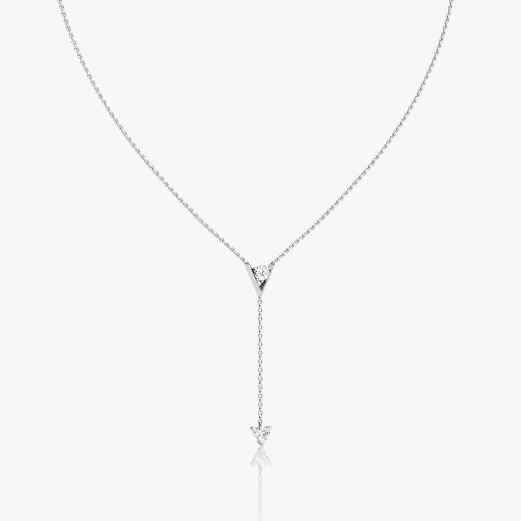 Hanging- 0.50 CT Round Moissanite Necklace