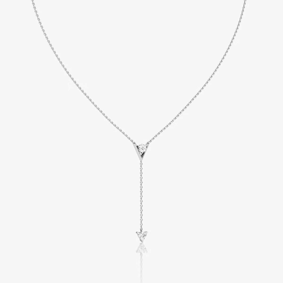 Hanging- 0.50 CT Round Moissanite Necklace