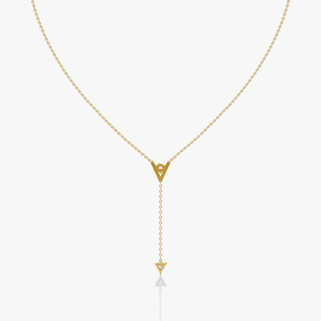 Hanging- 0.50 CT Round Moissanite Necklace