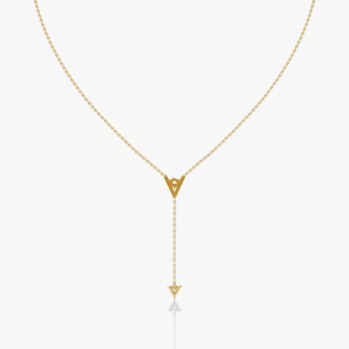 Hanging- 0.50 CT Round Moissanite Necklace