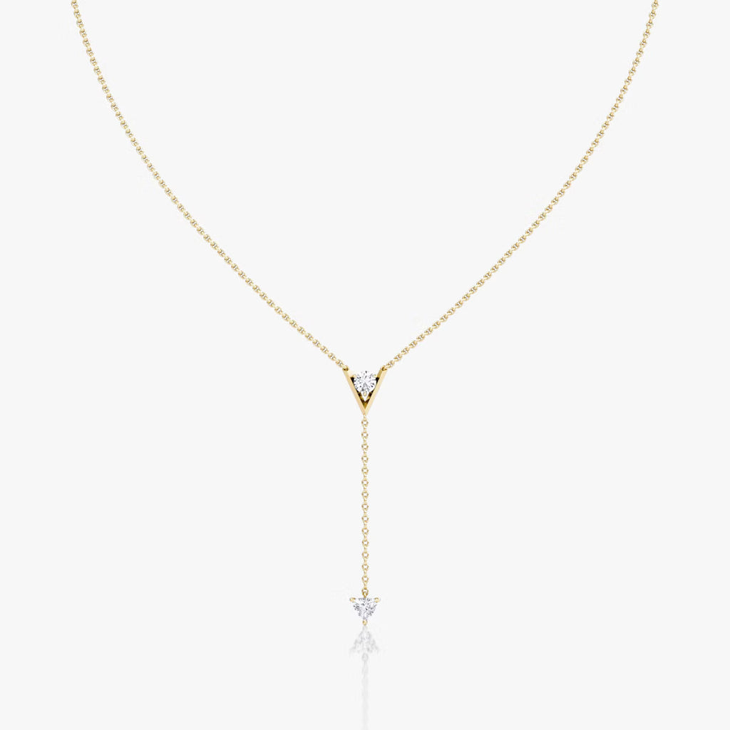 Hanging- 0.50 CT Round Moissanite Necklace