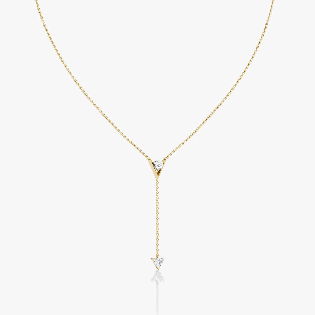 Hanging- 0.50 CT Round Moissanite Necklace