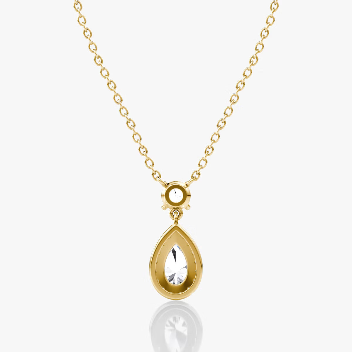 Halo & Hanging- 0.88 CT Pear Moissanite Necklace