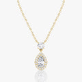 Halo & Hanging- 0.88 CT Pear Moissanite Necklace