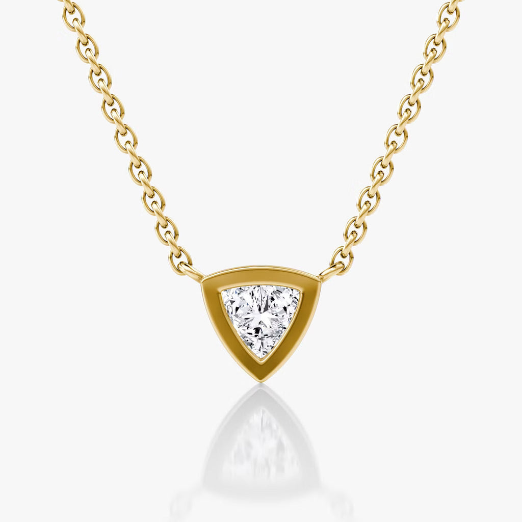 Solitaire Bezel- 0.25 CT Trillion Moissanite Necklace